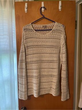 J. Jill Cotton Crochet Sweater